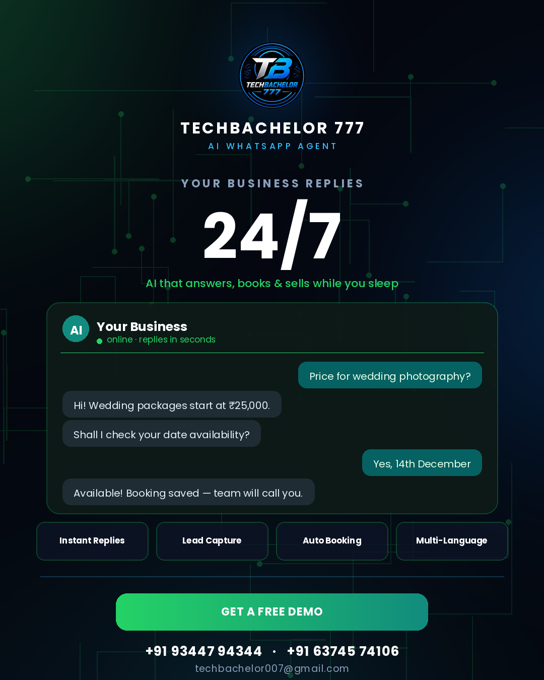 AI WhatsApp agent that replies 24/7